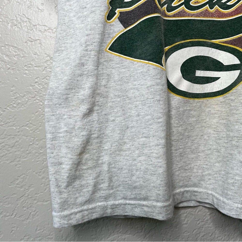 90s Vintage Green Bay Packers T Shirt Heather Gray Graphic Tee - Picture 7 of 15
